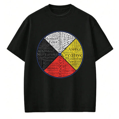 Native American T-Shirts, Vintage Native American Unisex T-Shirt/Hoodie/Sweatshirt HLT00 - Native American Words Of The Medicine Wheel 1