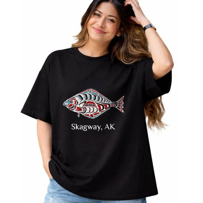 Native American T-Shirts, Vintage Native American Unisex T-Shirt/Hoodie/Sweatshirt HLT00 - Native American Skagway Alaska Halibut Northwest Indian Gift