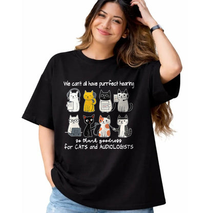 Best Doctor Shirt, Funny Doctor UnisexT-Shirt/Hoodie/Sweatshirt HLT00 - Cute Cat Audiology Ear Dr Audiologist Vestibular Therapist T-Shirt