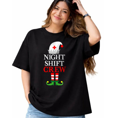 Funny Nurse Shirt, Nurse Unisex T-Shirt/Hoodie/Sweatshirt HLT00 - Elf Nursing Shirt Women, Christmas Nurse Night Shift Crew T-Shirt