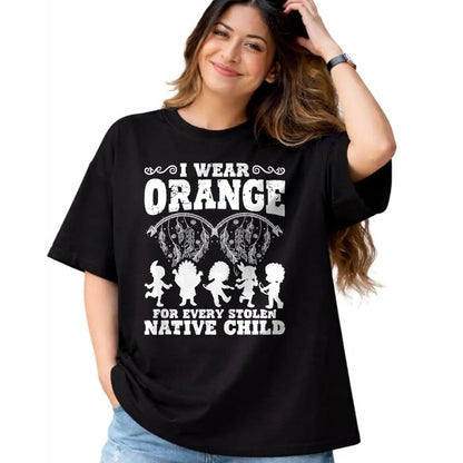 Native American T-Shirts, Vintage Native American Unisex T-Shirt/Hoodie/Sweatshirt HLT00 - Indian Pride Native American Orange For Native Child