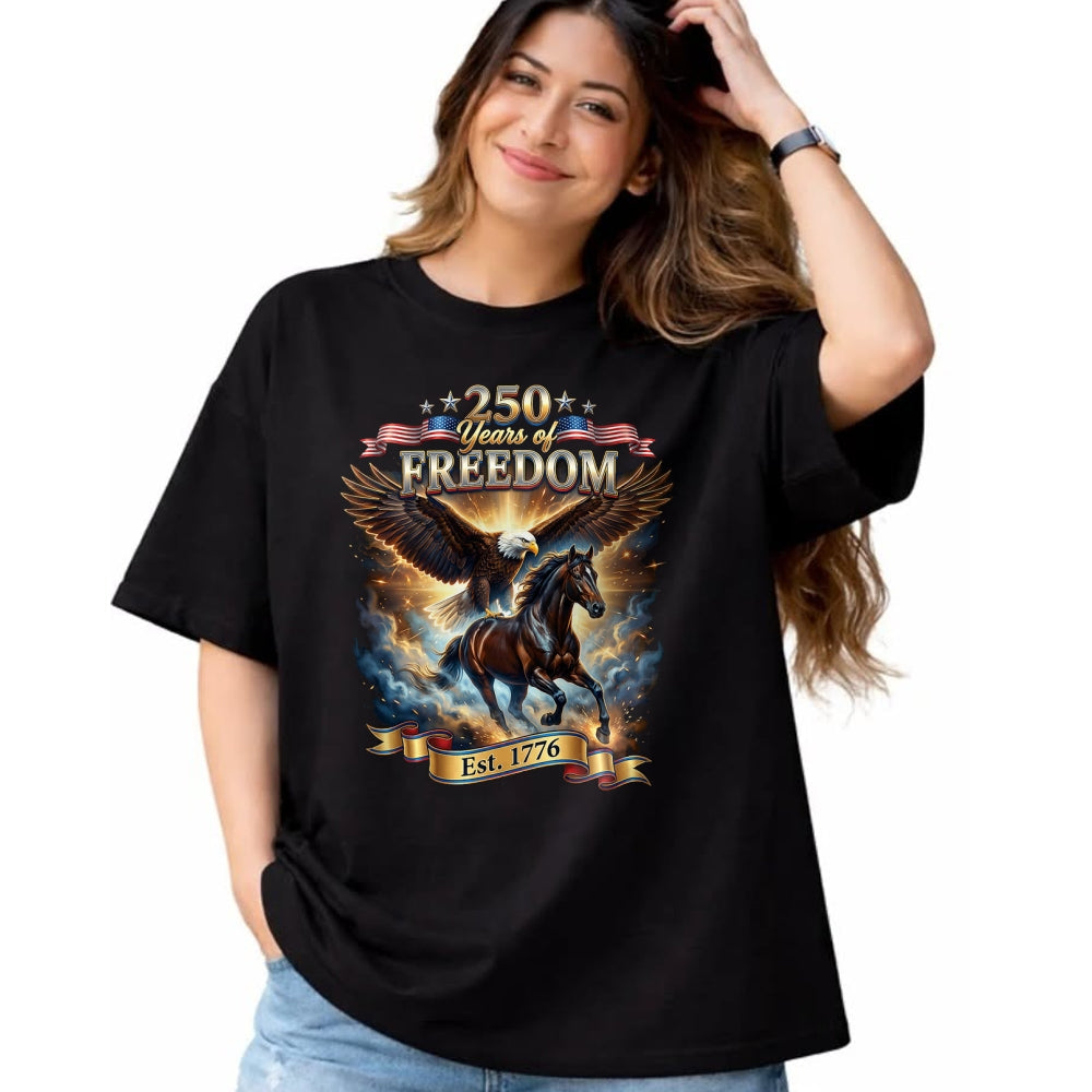 Best Horse Lover Shirt , Funny Horse UnisexT-Shirt/Hoodie/Sweatshirt HLT00 - Patriotic Eagle Horse 250th of Freedom USA 1776 Anniversary T-Shirt