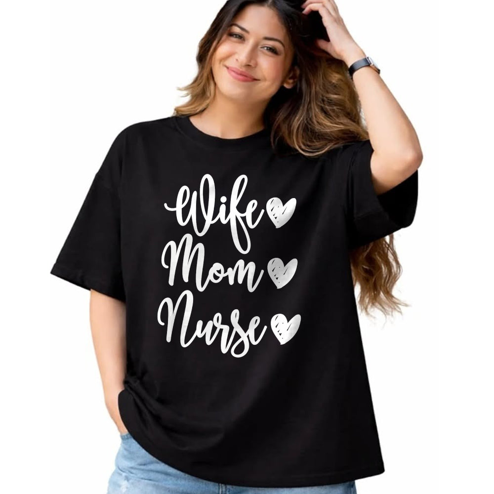 Funny Nurse Shirt, Nurse Unisex T-Shirt/Hoodie/Sweatshirt HLT00 - Mom Wife Nurse T-shirt Funny Gift for RN nurse T-Shirt