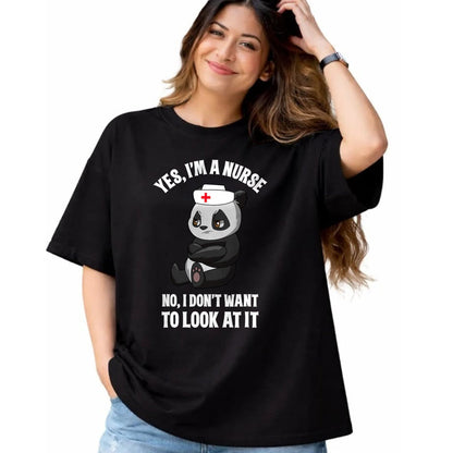 Funny Nurse Shirt, Nurse Unisex T-Shirt/Hoodie/Sweatshirt HLT00 - Funny Panda Nurse Nursing RN LNP Nurse Mom Nurse Life Womens T-Shirt