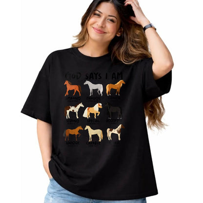 Best Horse Lover Shirt , Funny Horse UnisexT-Shirt/Hoodie/Sweatshirt HLT00 - God Says I Am Horses Christian Women Girls Kids Boy Horse T-Shirt