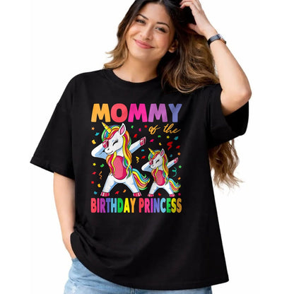 Gift for Mom Shirt, Funny Mom Unisex T-Shirt/Hoodie/Sweatshirt HLT00 - Mommy of the Birthday Princess Girl Dabbing Unicorn Mom T-Shirt
