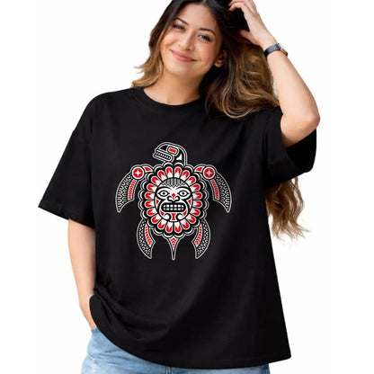 Native American T-Shirts, Vintage Native American Unisex T-Shirt/Hoodie/Sweatshirt HLT00 - Haida Turtle American Indian Native America Indigenous