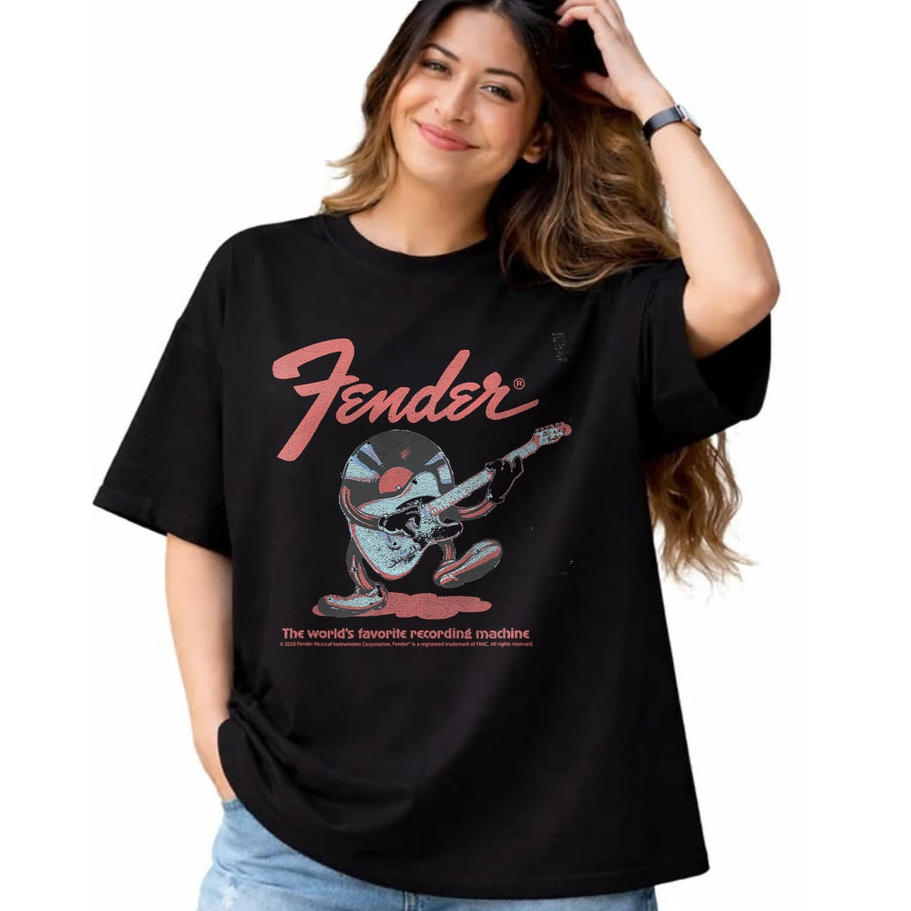 Guitar Lover Shirt, Funny Guitar UnisexT-Shirt/Hoodie/Sweatshirt HLT00 - Fender Record Playing Guitar Centered T-Shirt