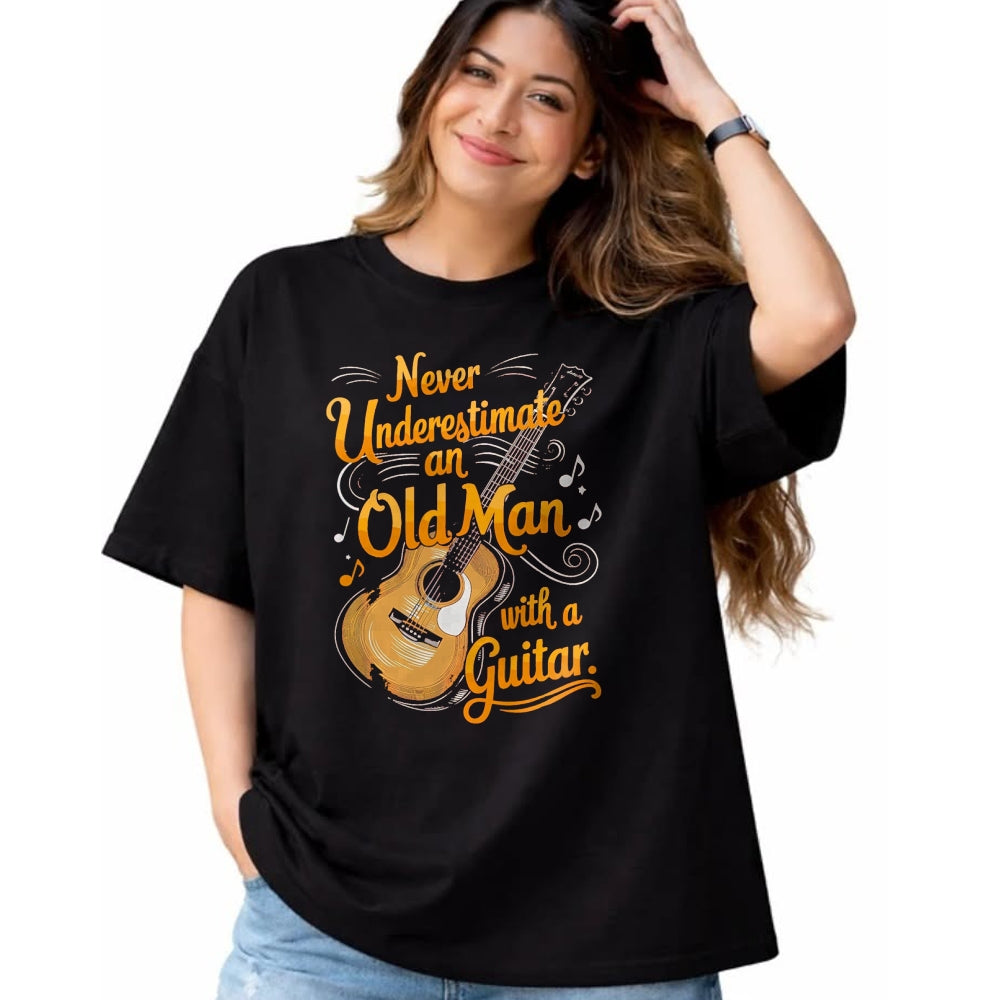 Guitar Lover Shirt, Funny Guitar UnisexT-Shirt/Hoodie/Sweatshirt HLT00 - Never Underestimate an Old Man with A Guitar Player T-Shirt, Men, Black, 3X-Large