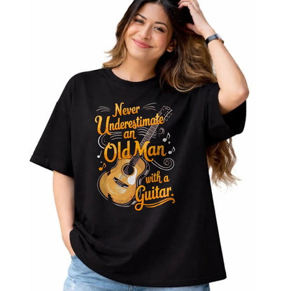 Guitar Lover Shirt, Funny Guitar UnisexT-Shirt/Hoodie/Sweatshirt HLT00 - Never Underestimate an Old Man with A Guitar Player T-Shirt, Men, Black, 3X-Large