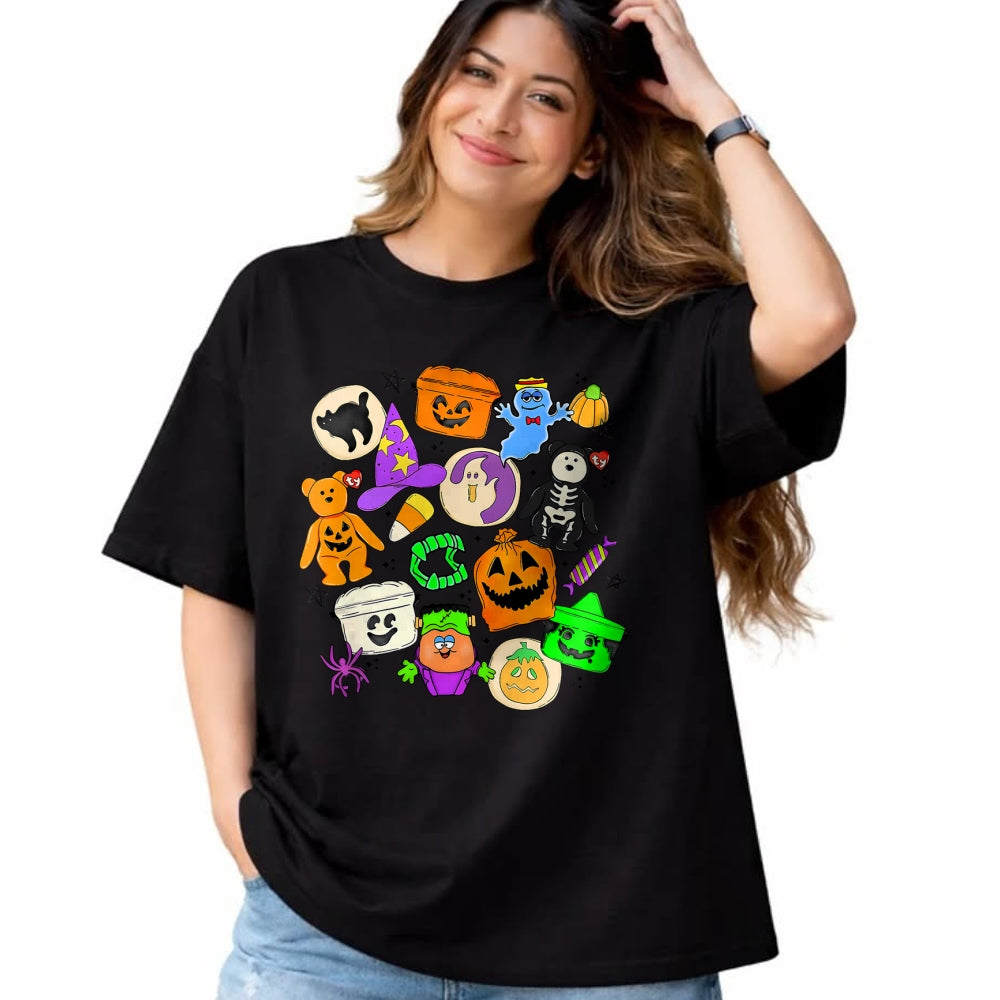 Best Thanksgiving Family Shirt , Funny Thanksgiving UnisexT-Shirt/Hoodie/Sweatshirt HLT00 - Cute Funny Boo Ghost Vintage 90s Halloween Collage Doodles T-Shirt