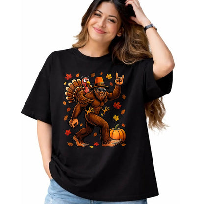 Best Thanksgiving Family Shirt , Funny Thanksgiving UnisexT-Shirt/Hoodie/Sweatshirt HLT00 - Bigfoot Funny Turkey Pumpkin Thanksgiving Day Boys Men T-Shirt