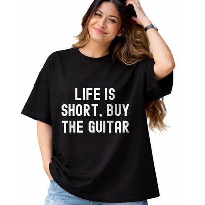 Guitar Lover Shirt, Funny Guitar UnisexT-Shirt/Hoodie/Sweatshirt HLT00 - Life Is Short, Buy The Guitar Funny Quote T-Shirt (1)
