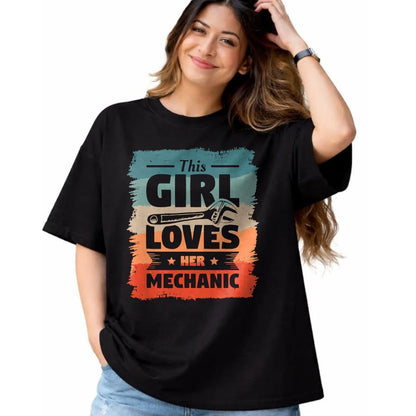 Best Mechanic Life Shirt, Funny Mechanic UnisexT-Shirt/Hoodie/Sweatshirt HLT00 - This Girl Loves Her Mechanic Girlfriend Wife Mechanics T-Shirt