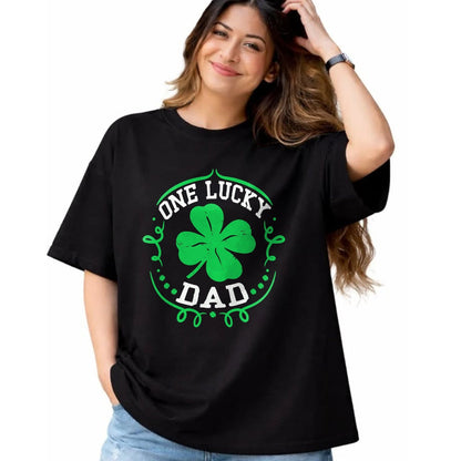 Gift for Dad Shirt, Funny Dad Unisex T-Shirt/Hoodie/Sweatshirt HLT00 – Mens One Lucky Dad Shirt Funny St Patricks Day Gift For Daddy Men T-Shirt