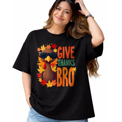 Best Thanksgiving Family Shirt , Funny Thanksgiving UnisexT-Shirt/Hoodie/Sweatshirt HLT00 - Give Thanks Bro Cute Turkey Toddler Thankful Thanksgiving T-Shirt, Men, Black, 3X-Large