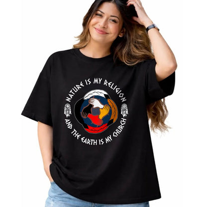 Native American T-Shirts, Vintage Native American Unisex T-Shirt/Hoodie/Sweatshirt HLT00 - Nature Is My Religion And Earth Is My Church Native American