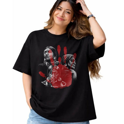 Native American T-Shirts, Vintage Native American Unisex T-Shirt/Hoodie/Sweatshirt HLT00 - Native American Indigenous Red Hand Indian Blood Themed (4)