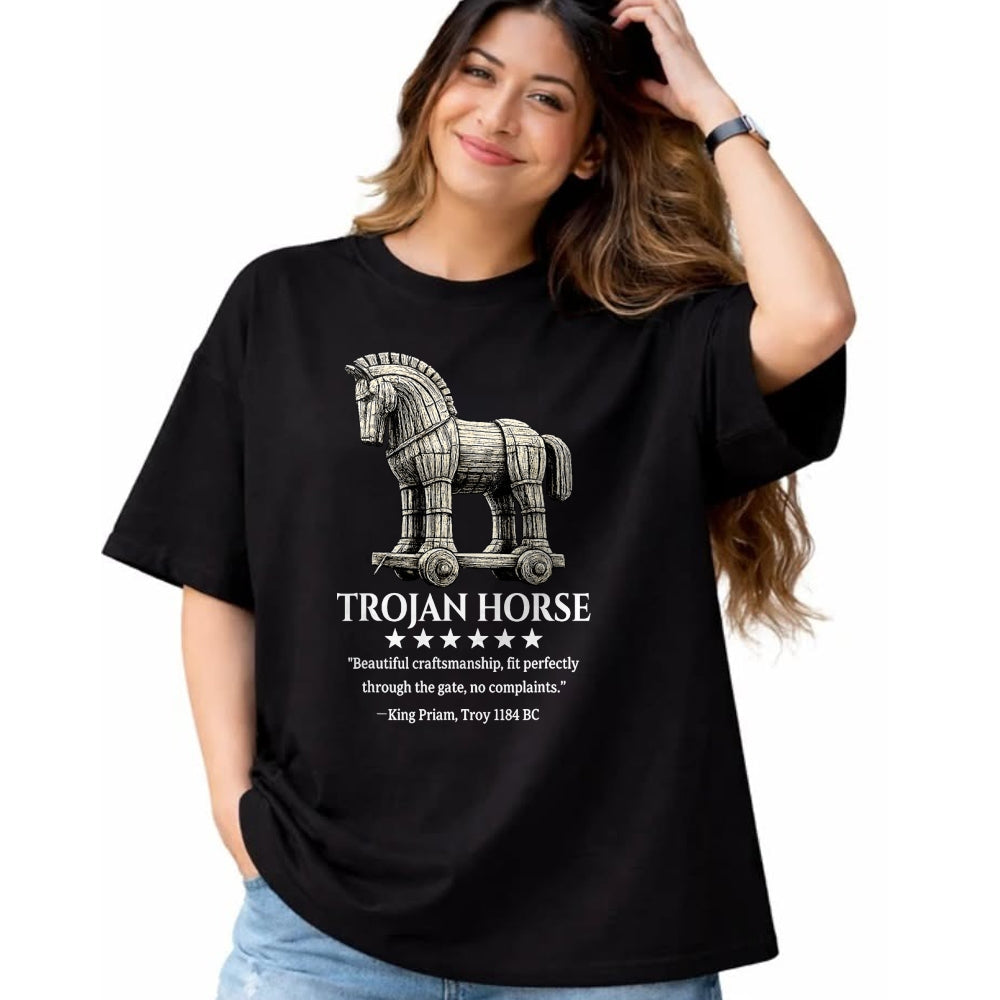 Best Horse Lover Shirt , Funny Horse UnisexT-Shirt/Hoodie/Sweatshirt HLT00 - Trojan Horse King Priam 1184 BC Ancient Greek History Meme T-Shirt
