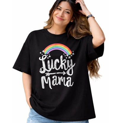 Gift for Mom Shirt, Funny Mom Unisex T-Shirt/Hoodie/Sweatshirt HLT00 - Lucky Mama Family St Patricks Day T-Shirt Mom Mothers Day T-Shirt