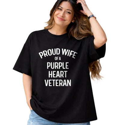 Best Wife Shirt, Wife and Husband Unisex T-Shirt/Hoodie/Sweatshirt HLT00 - Gift for wife T shirt, lucky wife   Wife of Purple Heart Veteran Shirt Proud Military Family T-Shirt