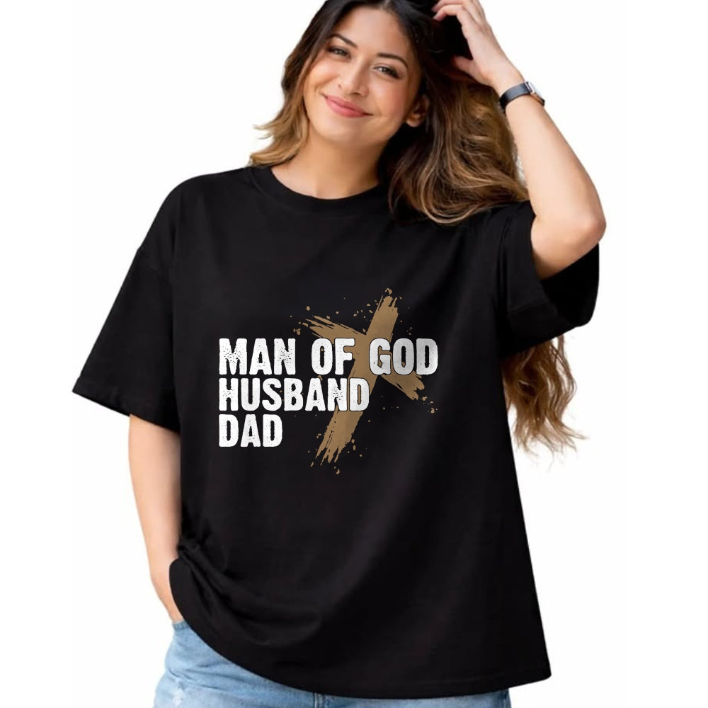 Gift for Dad Shirt, Funny Dad Unisex T-Shirt/Hoodie/Sweatshirt HLT00 – Man Of God Husband Dad Religious Cross Father_s Day Faith T-Shirt
