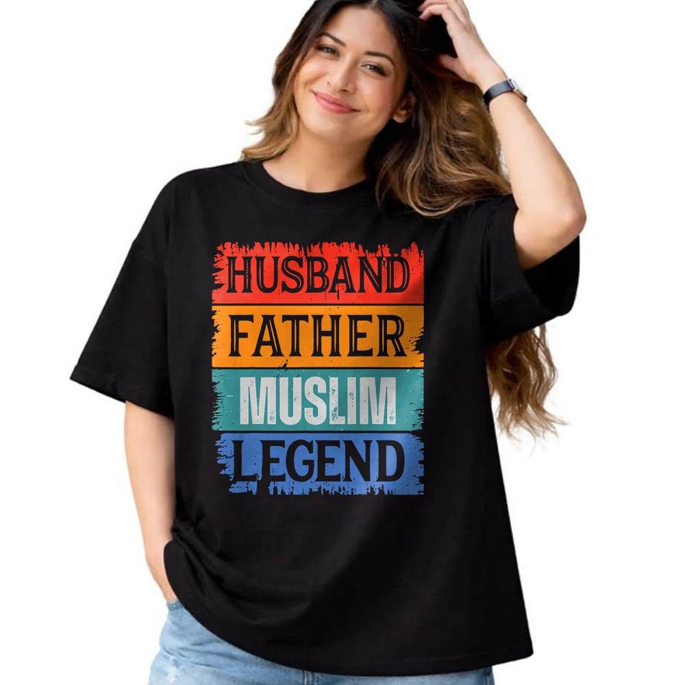 Gift for Dad Shirt, Funny Dad Unisex T-Shirt/Hoodie/Sweatshirt HLT00 – Father Husband MUSLIM Legend Proud Dad Funny Retro Papa T-Shirt
