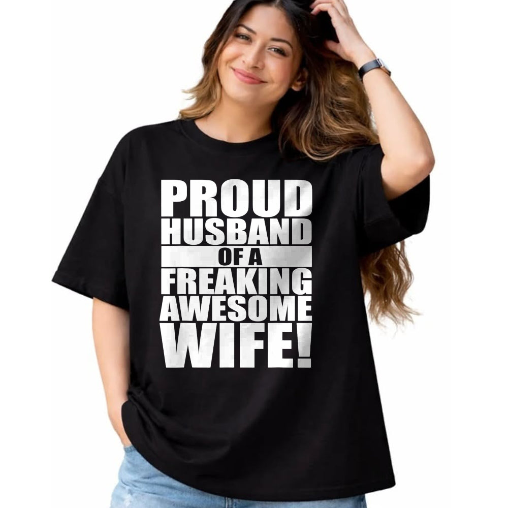 Best Wife Shirt, Wife and Husband Unisex T-Shirt/Hoodie/Sweatshirt HLT00 - Mens Proud Husband Awesome Wife Funny Valentines Day Gift T-Shirt
