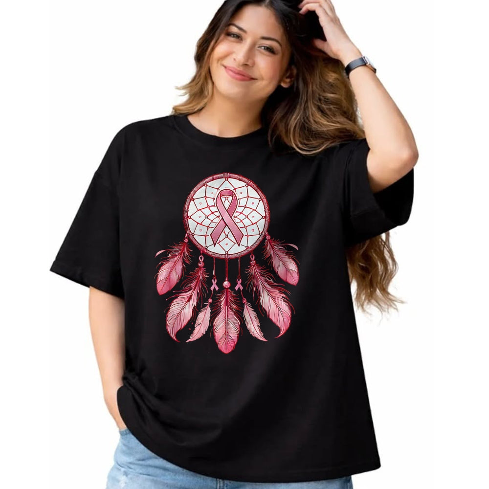 Native American T-Shirts, Vintage Native American Unisex T-Shirt/Hoodie/Sweatshirt HLT00 - Pink Ribbon Native Indian DreamCatcher Art Breast Cancer