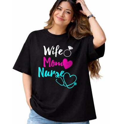 Funny Nurse Shirt, Nurse Unisex T-Shirt/Hoodie/Sweatshirt HLT00 - Wife Mom Nurse Womens RN LPN Mothers Day Gift For Nurses T-Shirt