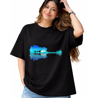 Guitar Lover Shirt, Funny Guitar UnisexT-Shirt/Hoodie/Sweatshirt HLT00 - Guitar Lake Shadow Love Guitar Musician T-Shirt (1)