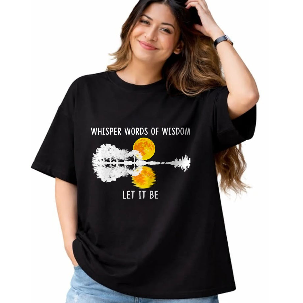 Guitar Lover Shirt, Funny Guitar UnisexT-Shirt/Hoodie/Sweatshirt HLT00 - Whisper Words of Wisdom Let It-Be Tshirt Guitar Lake Shadow T-Shirt