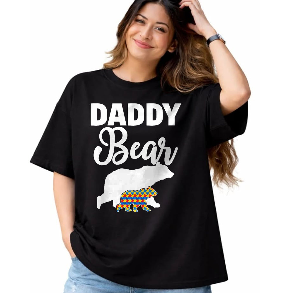 Gift for Dad Shirt, Funny Dad Unisex T-Shirt/Hoodie/Sweatshirt HLT00 – Daddy Bear Autism Awareness Shirt For Proud Autism Father T-Shirt
