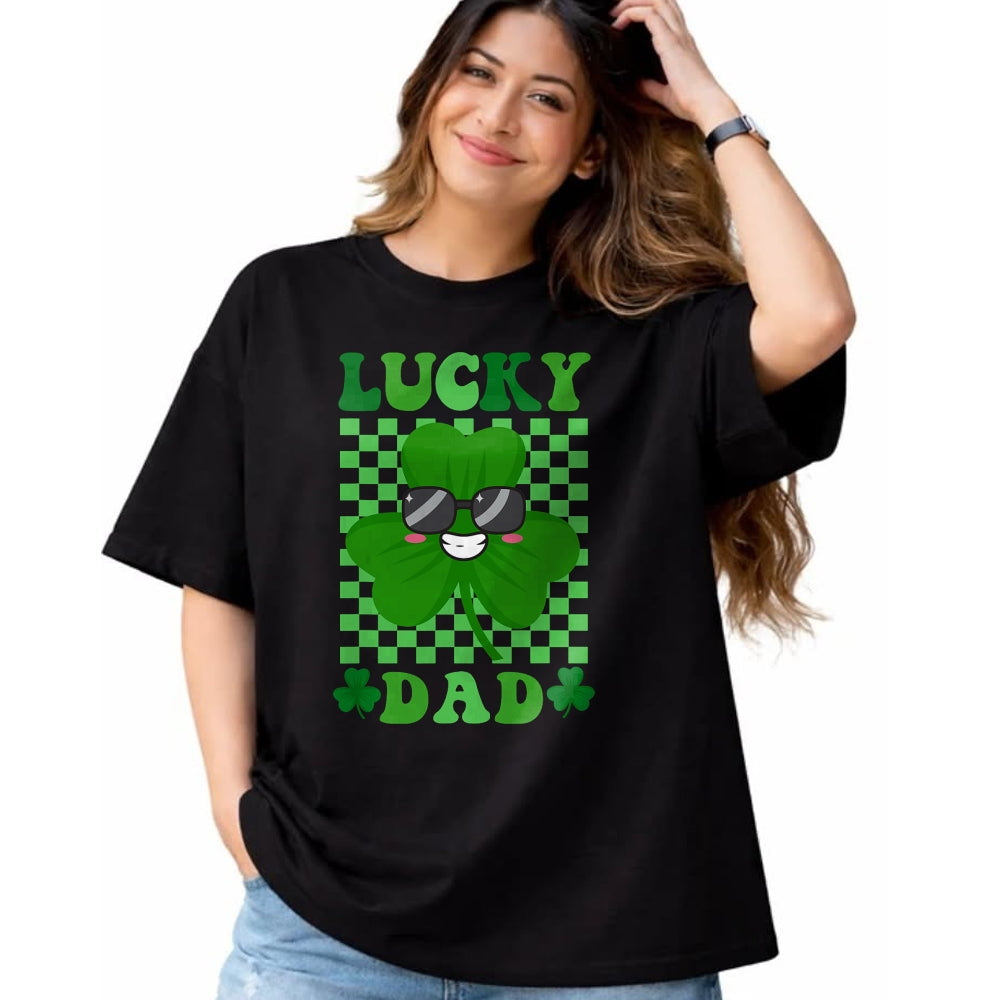 Gift for Dad Shirt, Funny Dad Unisex T-Shirt/Hoodie/Sweatshirt HLT00 – Lucky Dad Rainbow St Patricks Day Lucky Dad T-Shirt