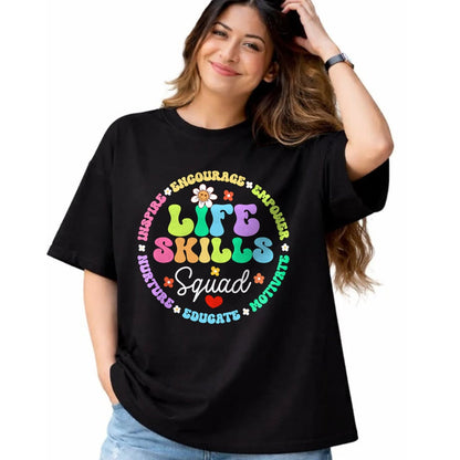 Best Teacher Shirt, Funny Teacher UnisexT-Shirt/Hoodie/Sweatshirt HLT00 - Groovy Life Skills Squad Teacher Special Ed SPED Team Crew T-Shirt