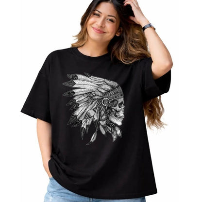 Native American T-Shirts, Vintage Native American Unisex T-Shirt/Hoodie/Sweatshirt HLT00 - American Motorcycle Skull Native Indian Eagle Chief Vintage (1)