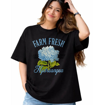 Best Farmer Life Shirt, Funny Farmer UnisexT-Shirt/Hoodie/Sweatshirt HLT00 - Hydrangea Farmers Market Gardening Farm A Fresh Hydrangea T-Shirt