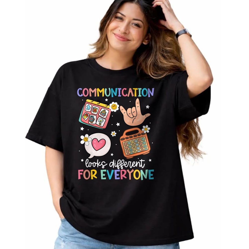 Best Teacher Shirt, Funny Teacher UnisexT-Shirt/Hoodie/Sweatshirt HLT00 - Communication Looks Different for Everyone SPED Teacher ASD T-Shirt