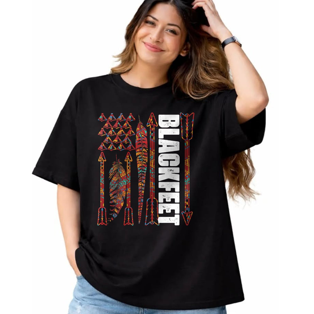 Native American T-Shirts, Vintage Native American Unisex T-Shirt/Hoodie/Sweatshirt HLT00 - Blackfeet Flag - Native Pride American Indian Tribe Premium