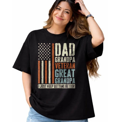 Proud Veteran Shirt, Funny Veteran UnisexT-Shirt/Hoodie/Sweatshirt HLT00 - Dad Grandpa Veteran Great Grandpa T-Shirt, Men, Black, 3X-Large