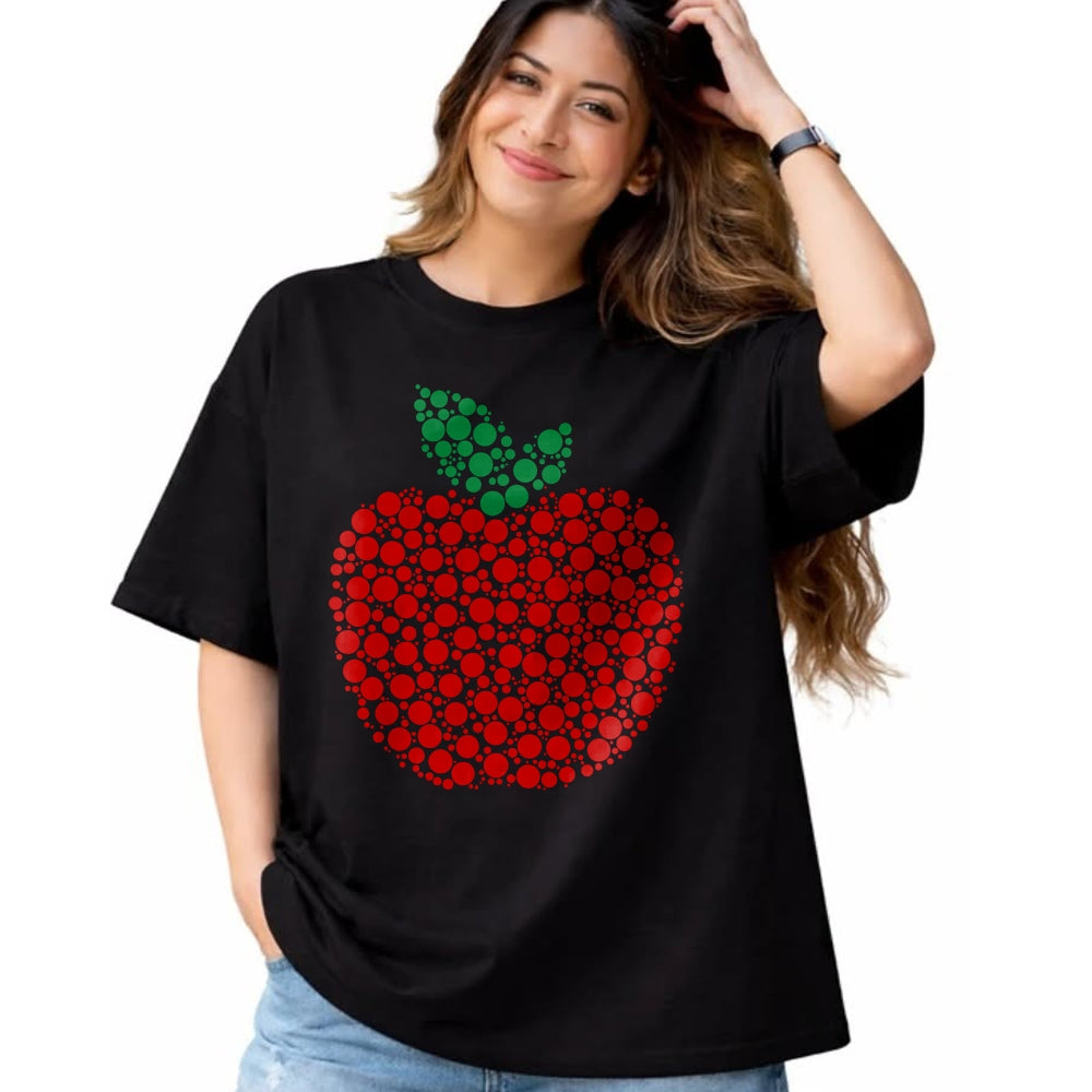 Best Teacher Shirt, Funny Teacher UnisexT-Shirt/Hoodie/Sweatshirt HLT00 - Apple Dot Pattern Art Teacher Appreciation Men Women Humor T-Shirt