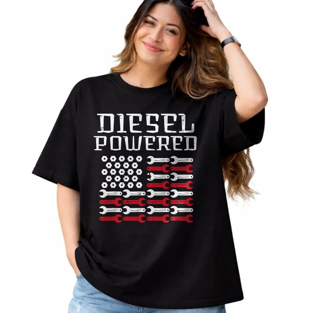 Best Mechanic Life Shirt, Funny Mechanic UnisexT-Shirt/Hoodie/Sweatshirt HLT00 - Diesel Powered US Flag Auto Mechanic Patriot Men Women Kids T-Shirt