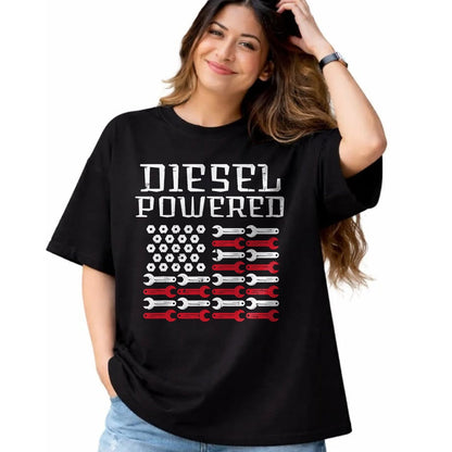 Best Mechanic Life Shirt, Funny Mechanic UnisexT-Shirt/Hoodie/Sweatshirt HLT00 - Diesel Powered US Flag Auto Mechanic Patriot Men Women Kids T-Shirt