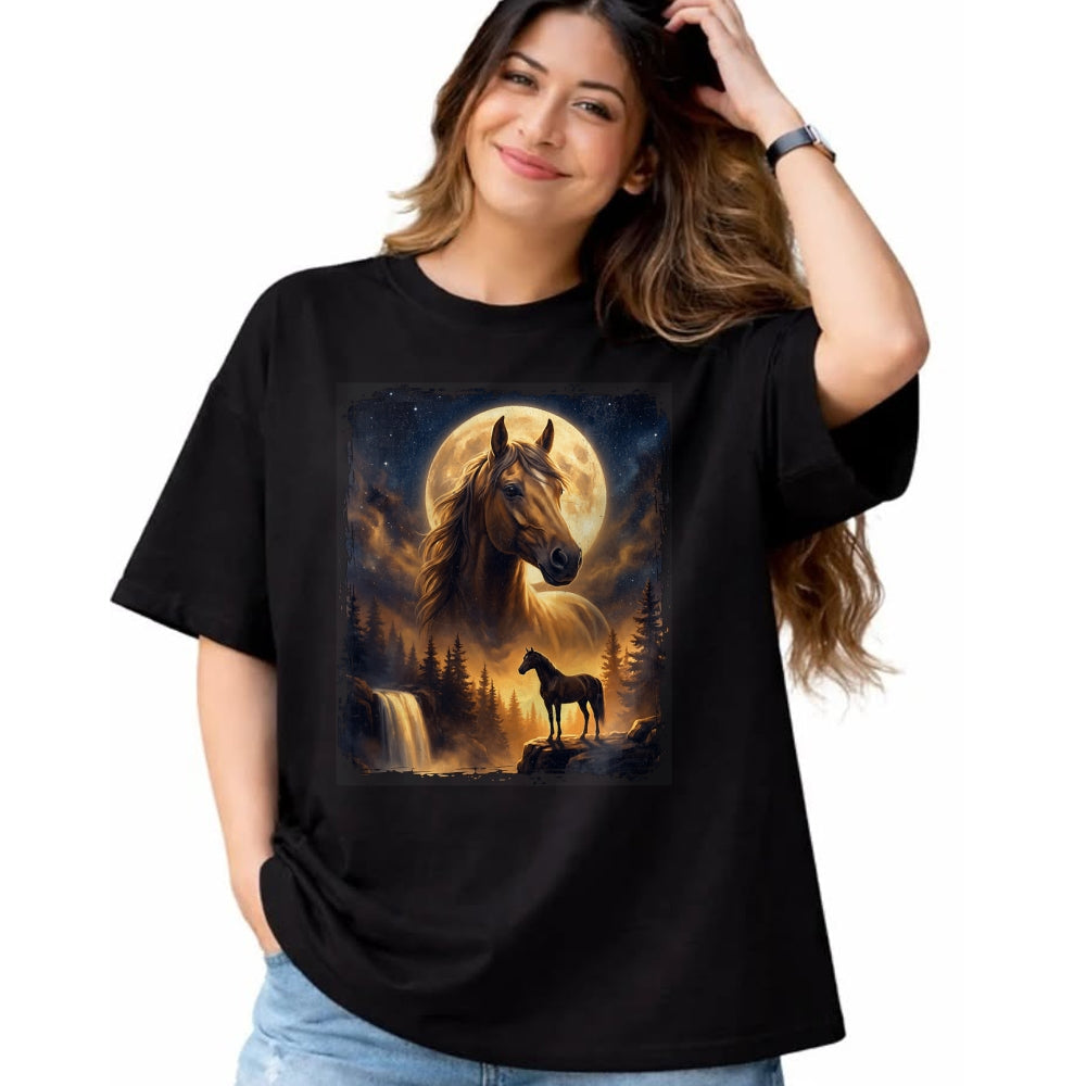 Best Horse Lover Shirt , Funny Horse UnisexT-Shirt/Hoodie/Sweatshirt HLT00 - Mystical Retro Majestic Horse Spirit Animal Full Moon Nature T-Shirt