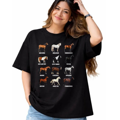 Best Horse Lover Shirt , Funny Horse UnisexT-Shirt/Hoodie/Sweatshirt HLT00 - Types of Horses Educational Horse Breeds Boys Girls Kids T-Shirt