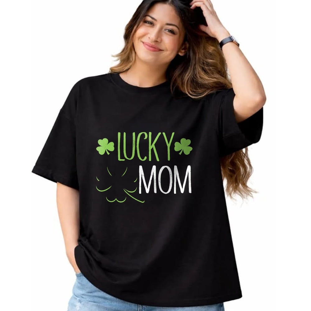 Gift for Mom Shirt, Funny Mom Unisex T-Shirt/Hoodie/Sweatshirt HLT00 - Lucky Mom Irish T-Shirt For St. Patricks Day