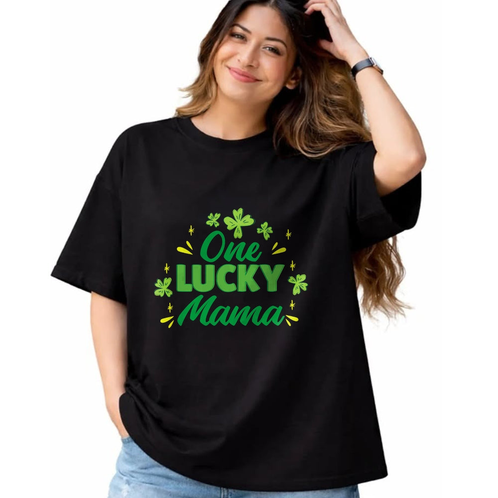 Gift for Mom Shirt, Funny Mom Unisex T-Shirt/Hoodie/Sweatshirt HLT00 - One Lucky Mama, St Patrick_s Day Mom T-Shirt