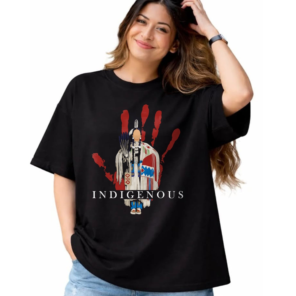 Native American T-Shirts, Vintage Native American Unisex T-Shirt/Hoodie/Sweatshirt HLT00 - Native American Indigenous Red Hand Indian Blood Themed (1)