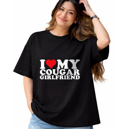 Best Wife Shirt, Wife and Husband Unisex T-Shirt/Hoodie/Sweatshirt HLT00 - I Love My Cougar Girlfriend I Heart My Cougar GF T-Shirt