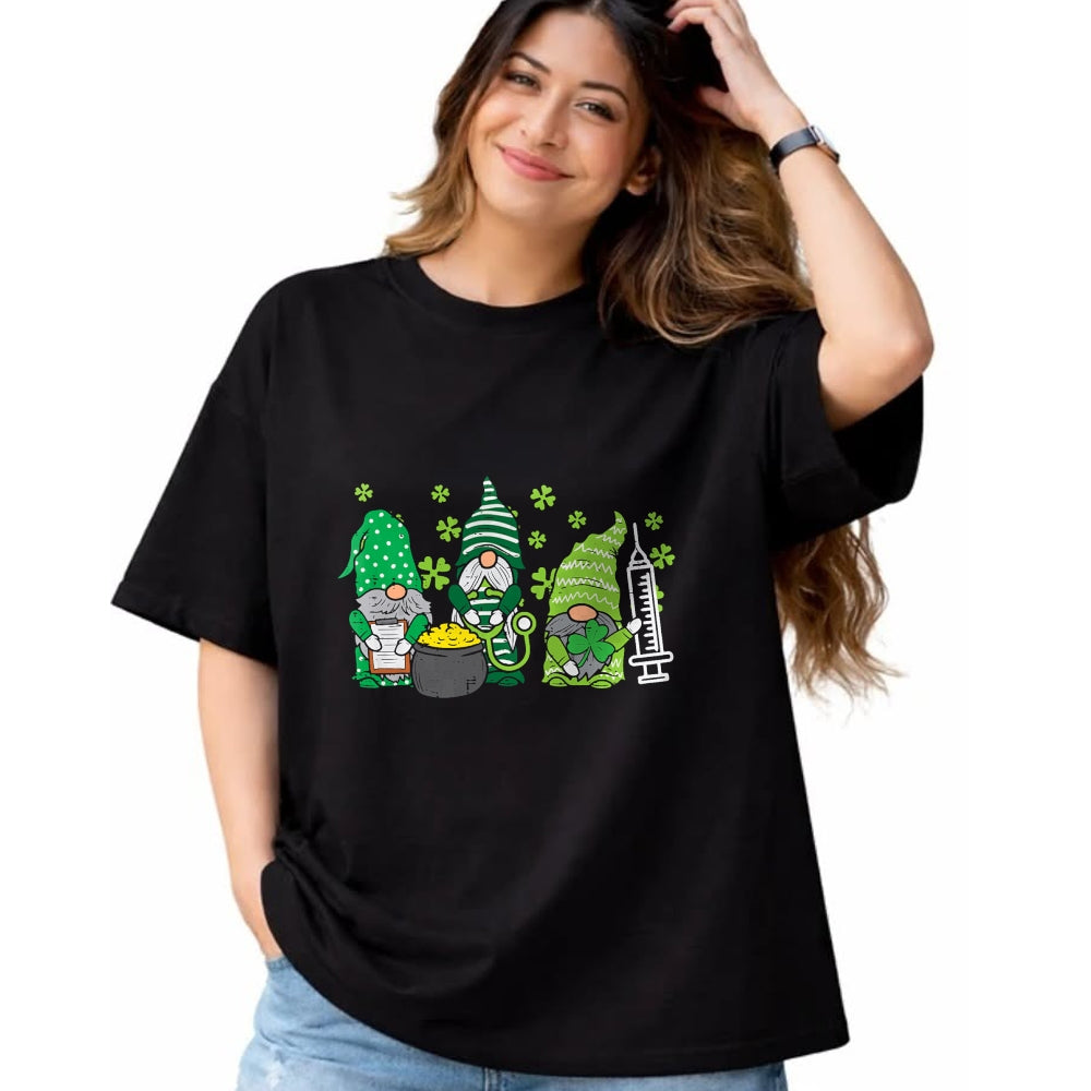 Funny Nurse Shirt, Nurse Unisex T-Shirt/Hoodie/Sweatshirt HLT00 - Gnome Nurses Saint Pattys Scrub Nurse St Patricks Day Women T-Shirt